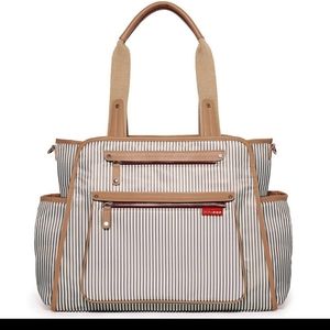 Skip Hop grand central diaper bag in french stripe